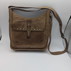 Born Distressed Leather Crossbody Bag - Brown